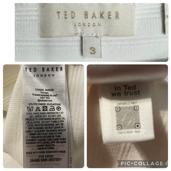 Ted Baker Misteey Bardot Frill Sleeve Off Shoulder Fitted Flattering Top US Sz 8 - Picture 3 of 13